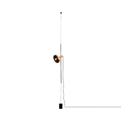 Whizz Pendant Floor Lamp in Satin Gold/Black.