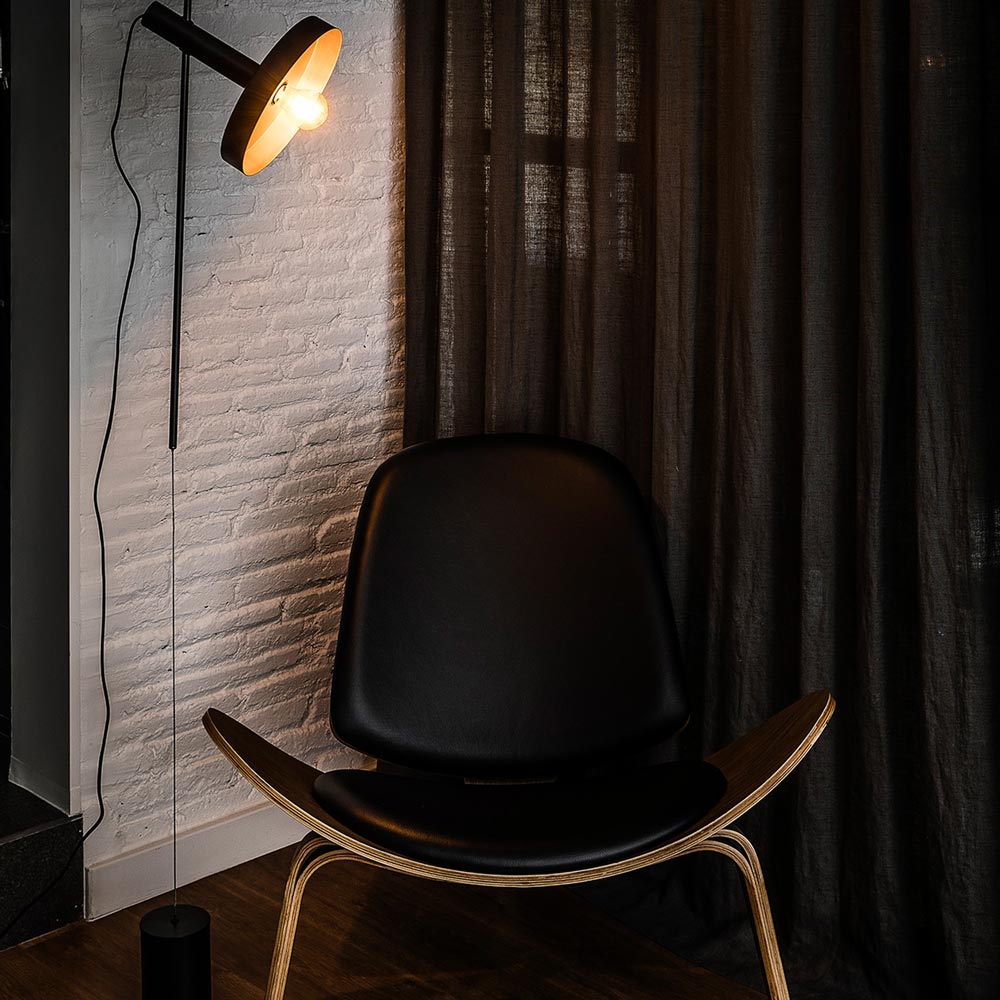 Whizz Pendant Floor Lamp in living room.