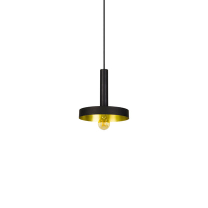 Whizz Pendant Light in Black/Satin Gold.