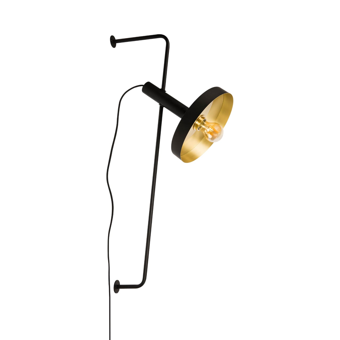 Whizz Wall Light in Black/Satin Gold.
