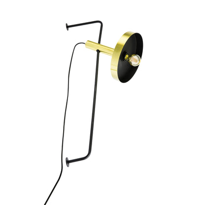Whizz Wall Light in Satin Gold/Black.