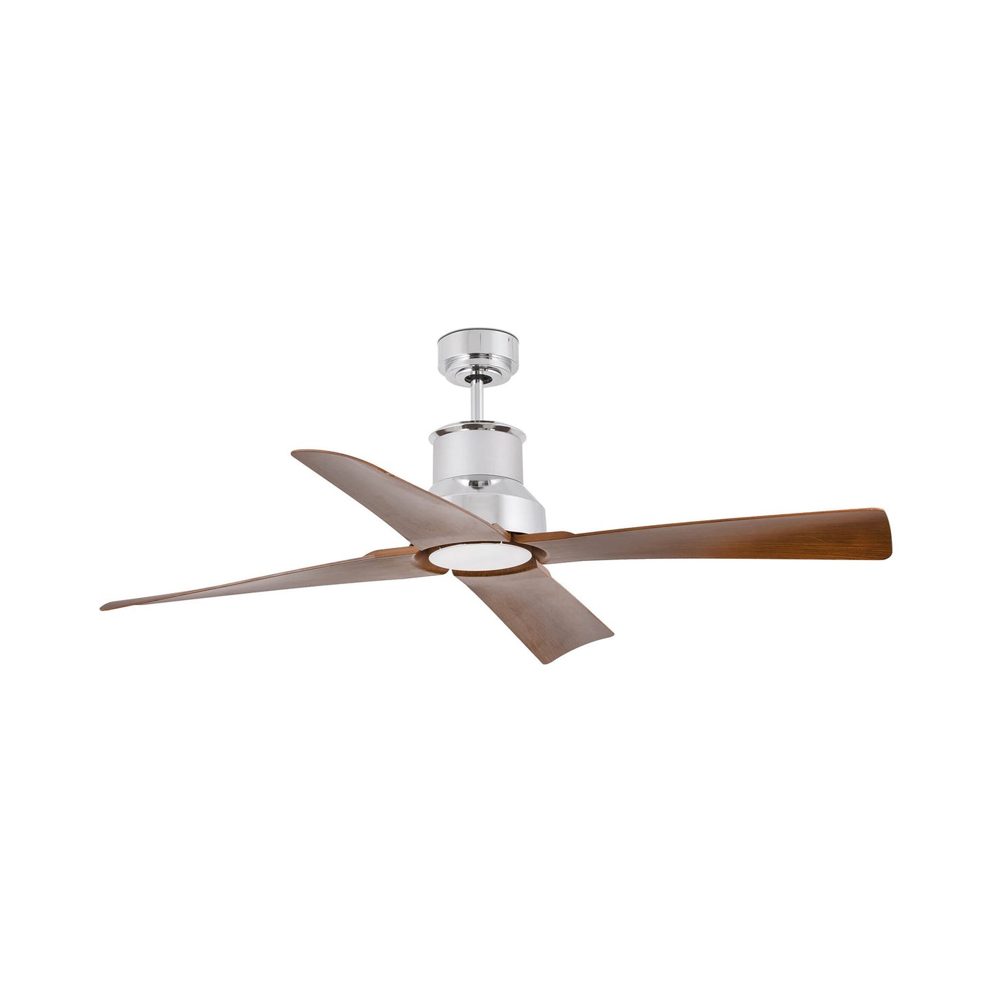 Winche Ceiling Fan in Chrome/Brown (Integrated LED).