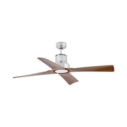 Winche Ceiling Fan in Chrome/Brown (Integrated LED).