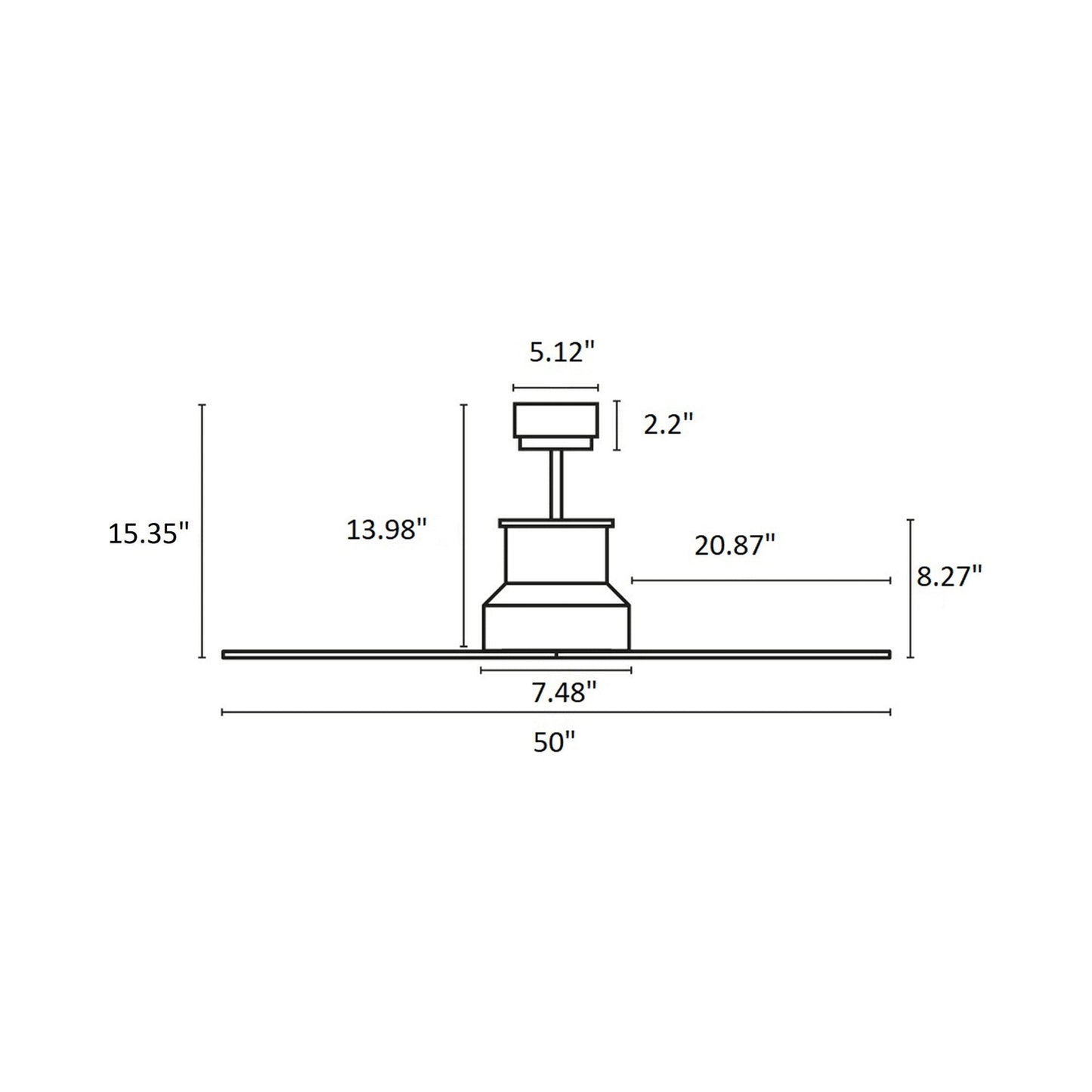 Winche Ceiling Fan - line drawing.