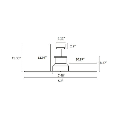 Winche Ceiling Fan - line drawing.