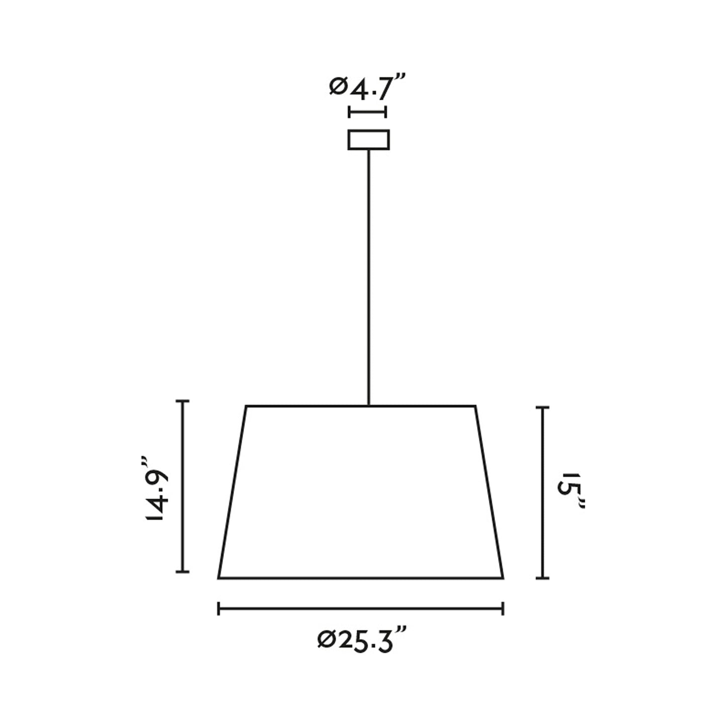 Windsor Pendant Light - line drawing.