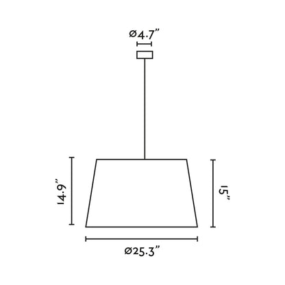 Windsor Pendant Light - line drawing.