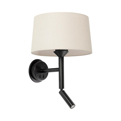 Windsor Reader Wall Light in Matt Black/Off White.