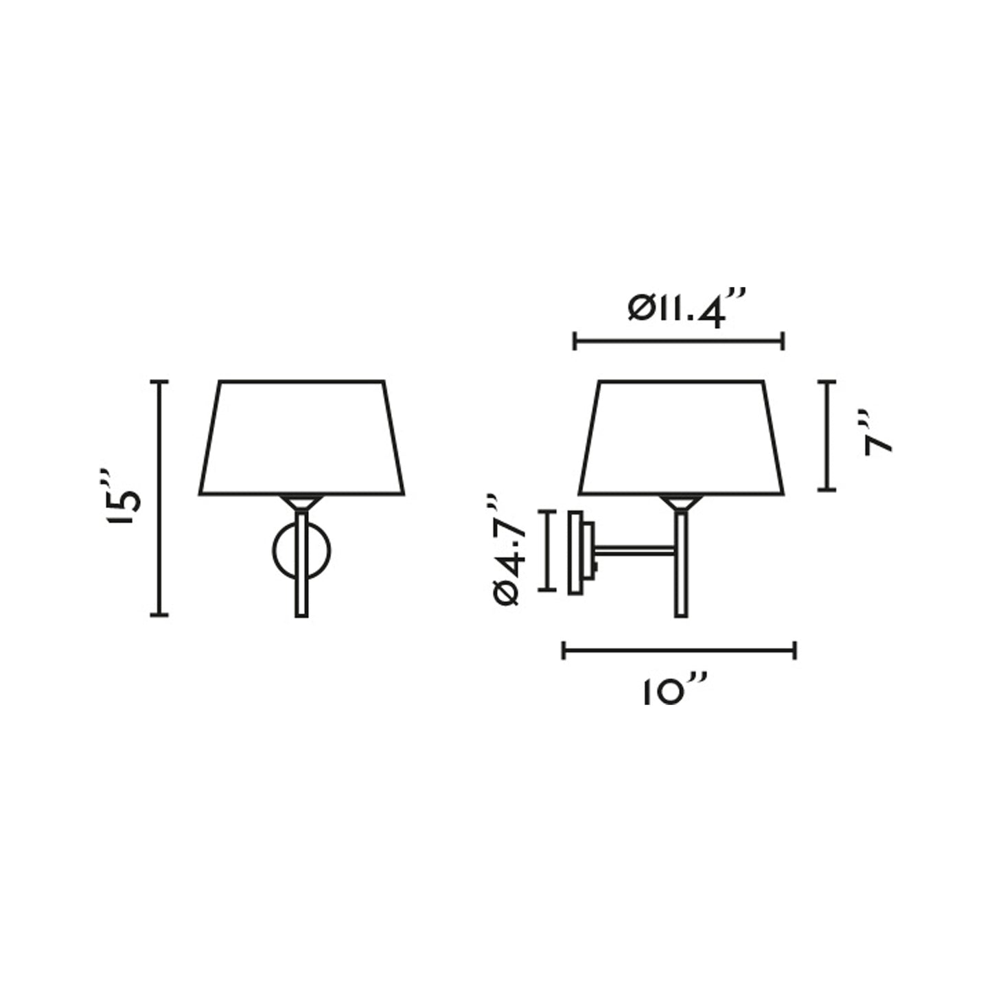 Windsor Wall Light - line drawing.