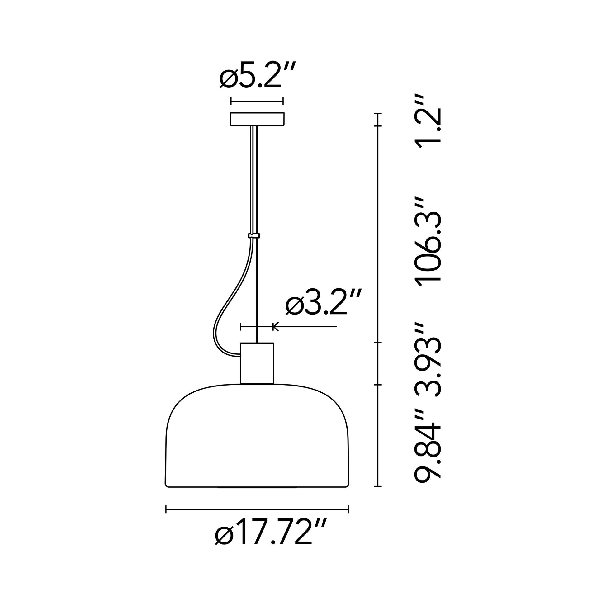 Bellhop Pendant Light - line drawing