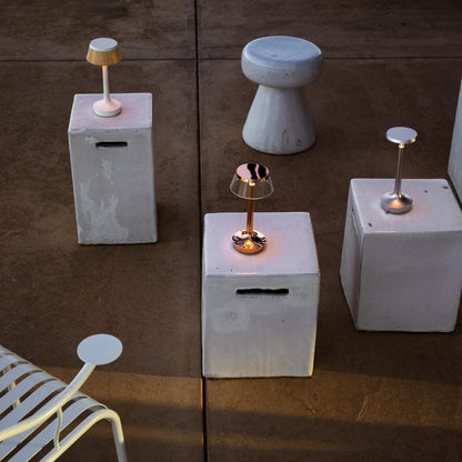 Bon Jour Unplugged Wireless LED Table Lamp Group in Outside Area.