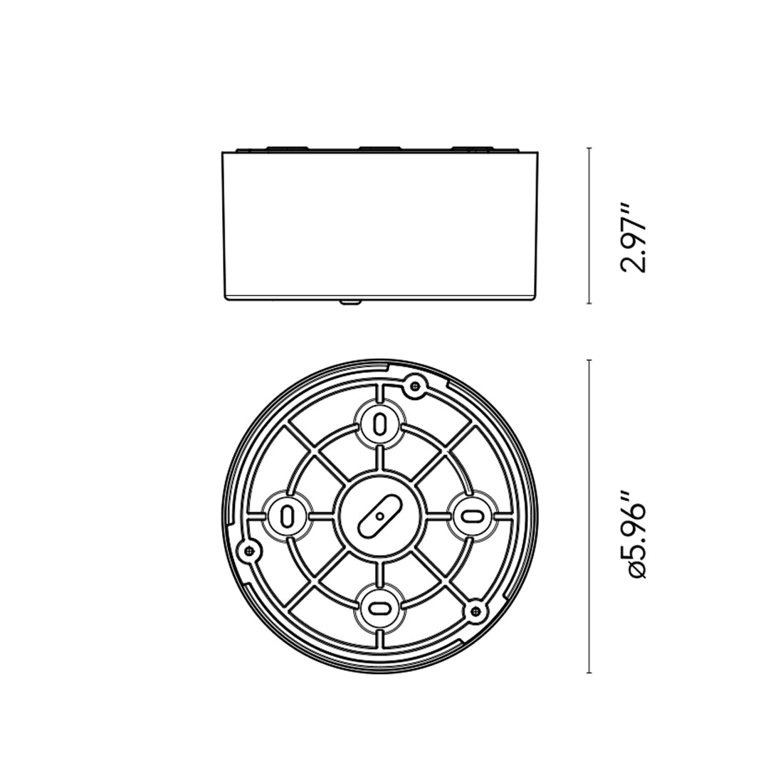 My Disc LED Pendant Light - line drawing.