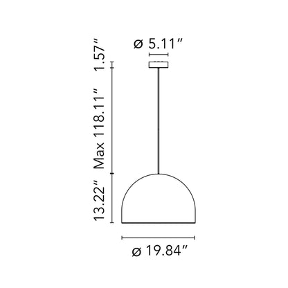 My Dome Pendant Light - line drawing.