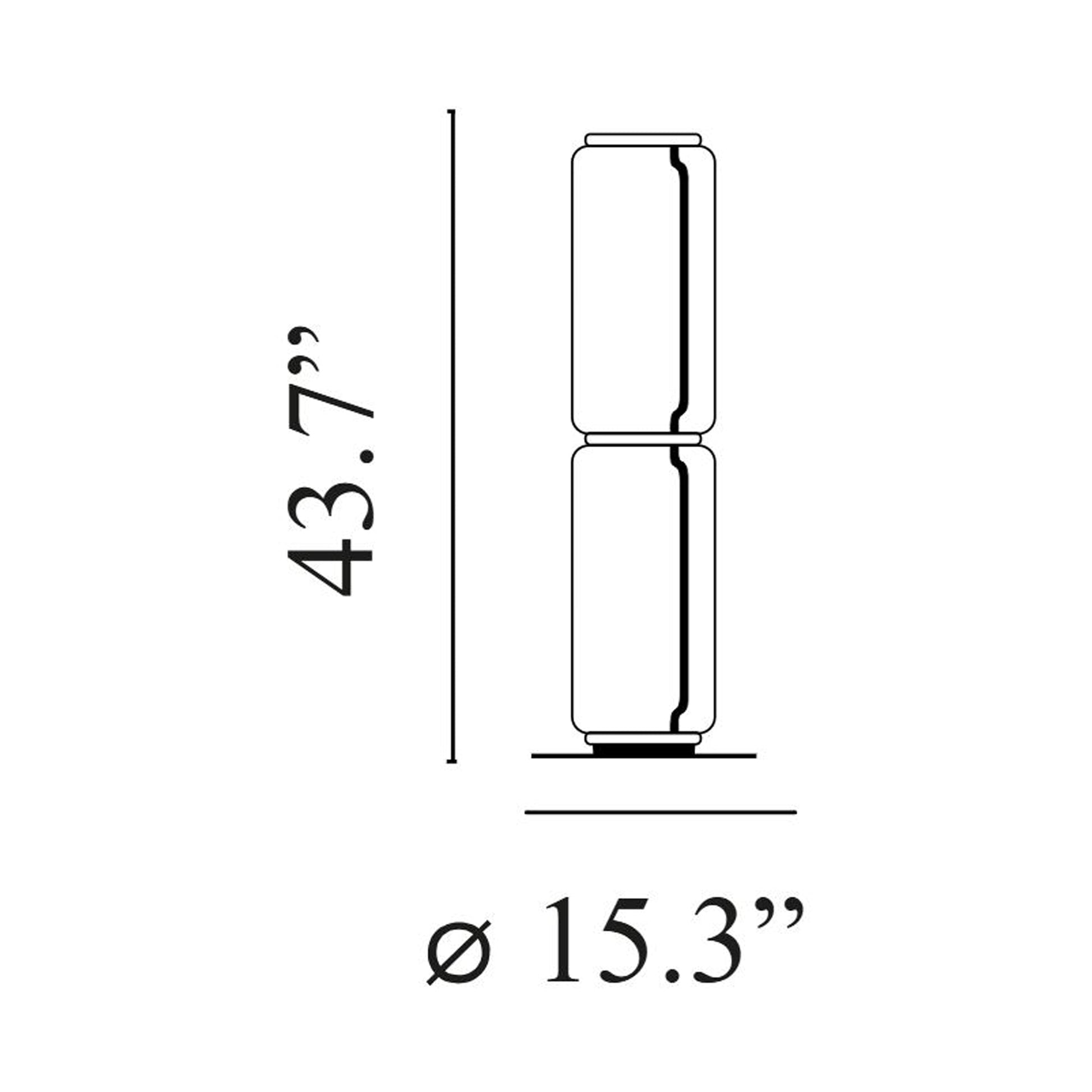 Noctambule High Cylinder LED Floor Lamp - line drawing.