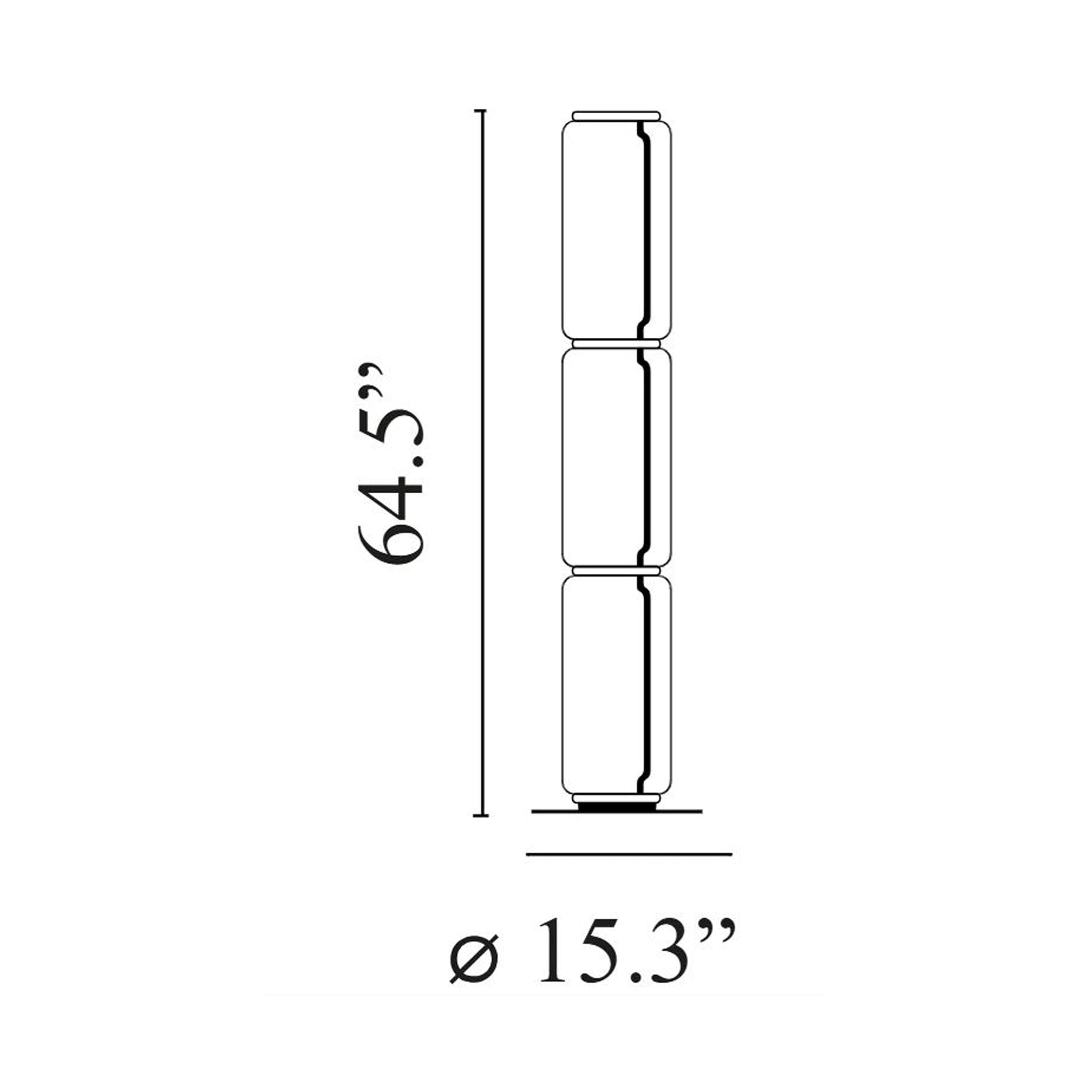 Noctambule High Cylinder LED Floor Lamp - line drawing.