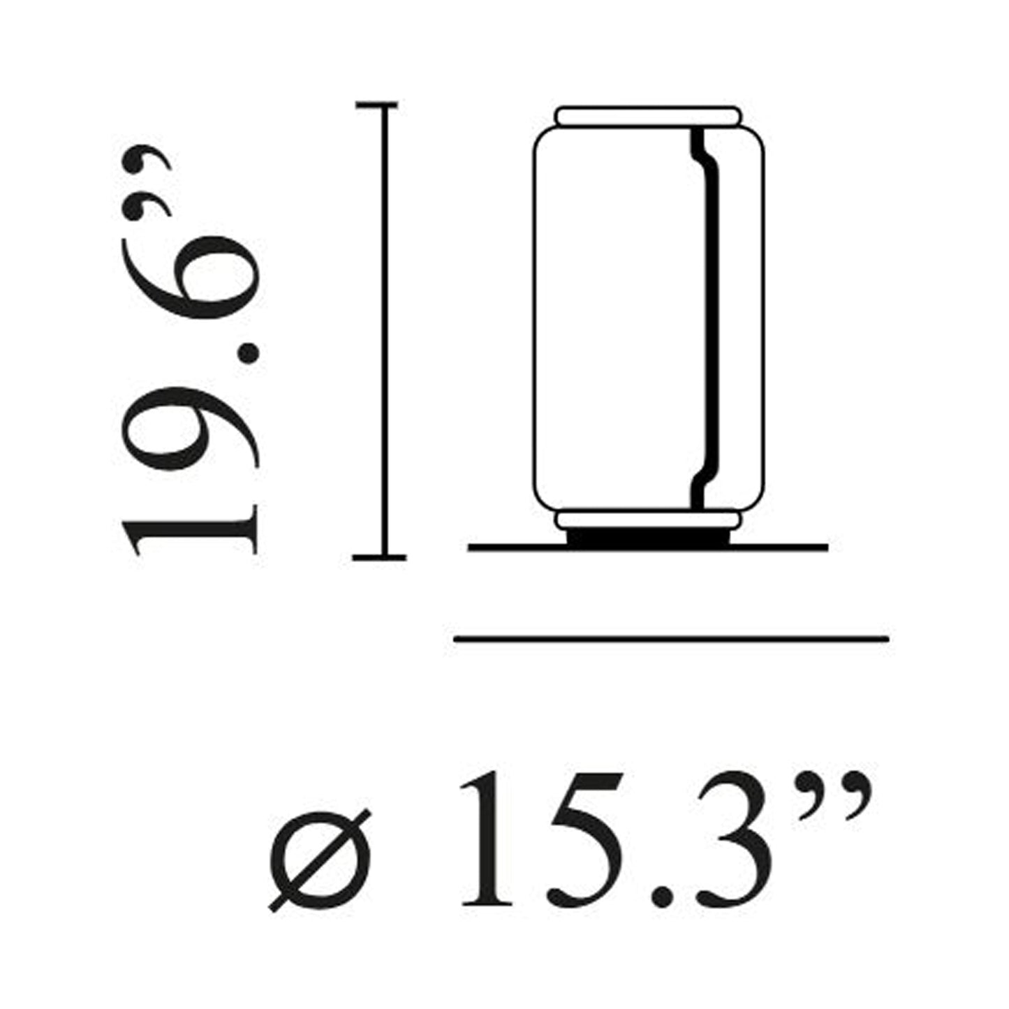Noctambule Low Cylinder LED Floor Lamp - line drawing.