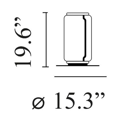 Noctambule Low Cylinder LED Floor Lamp - line drawing.