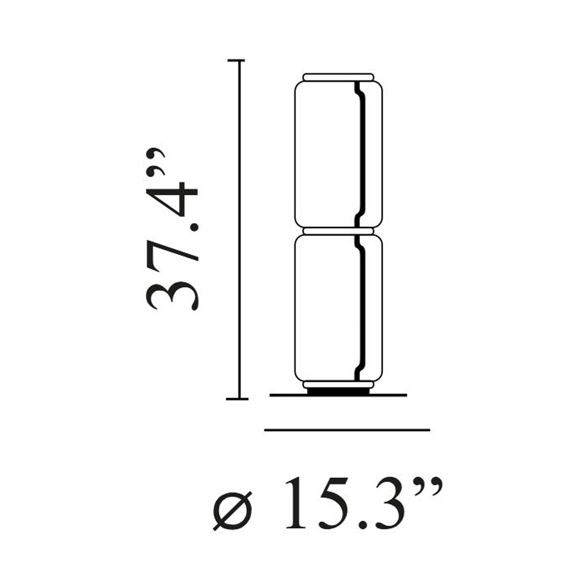 Noctambule Low Cylinder LED Floor Lamp - line drawing.