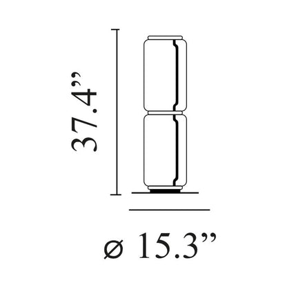 Noctambule Low Cylinder LED Floor Lamp - line drawing.