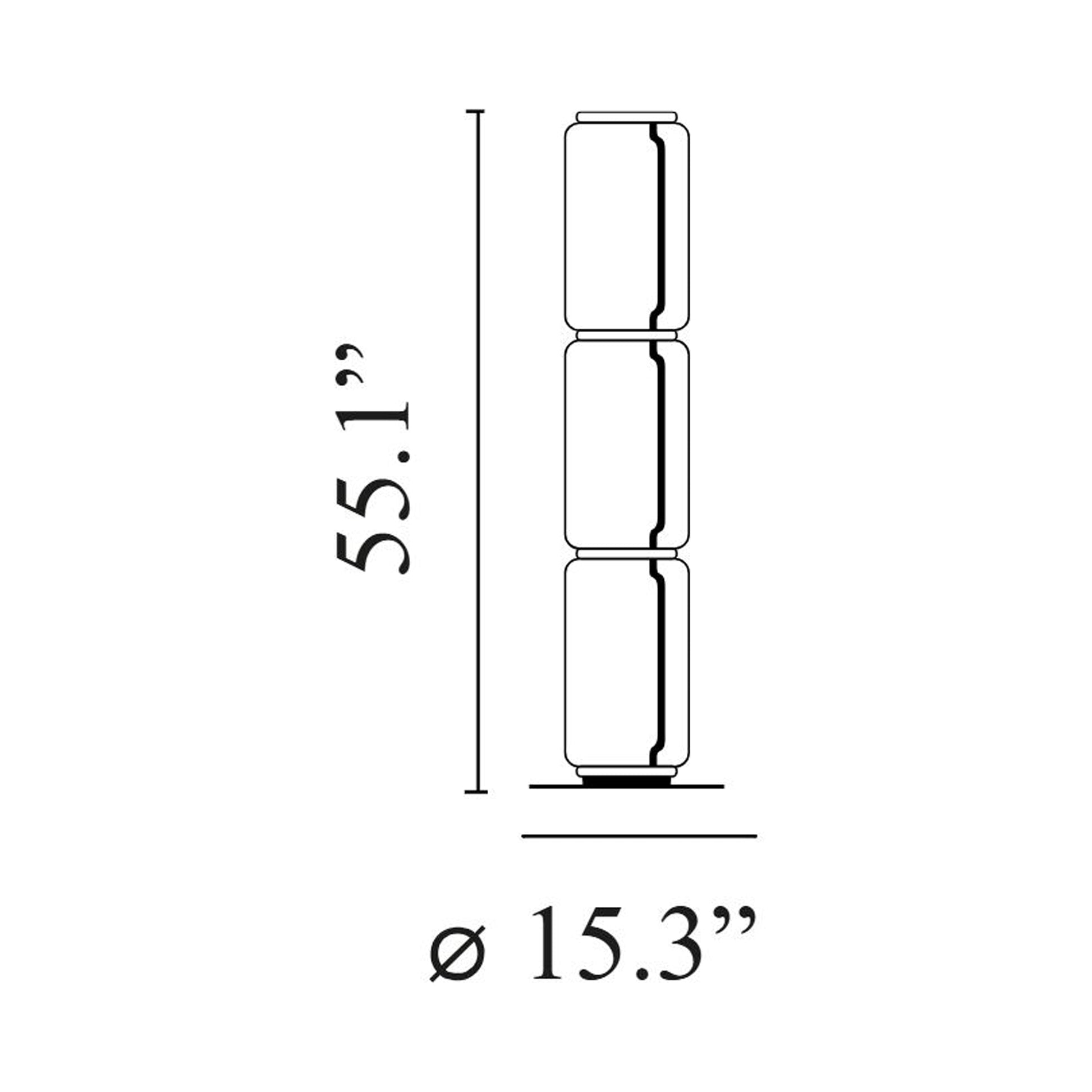 Noctambule Low Cylinder LED Floor Lamp - line drawing.