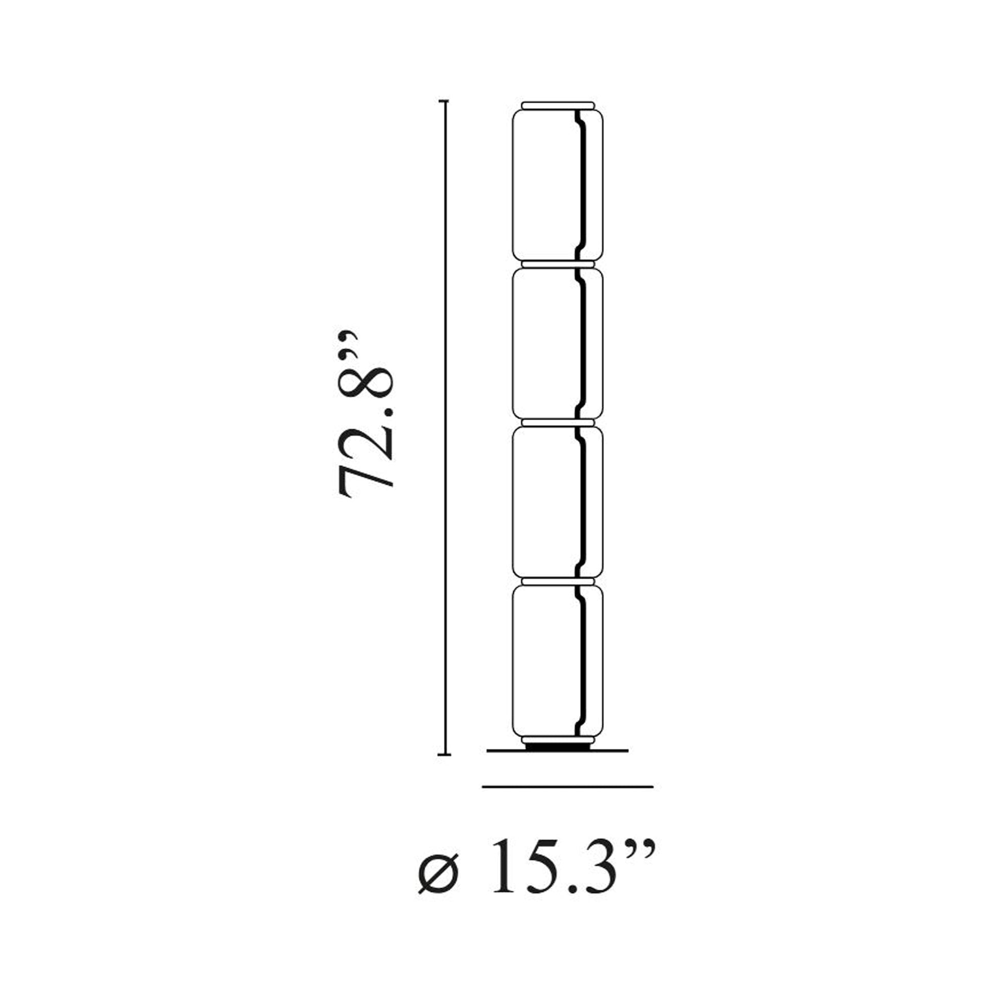 Noctambule Low Cylinder LED Floor Lamp - line drawing.
