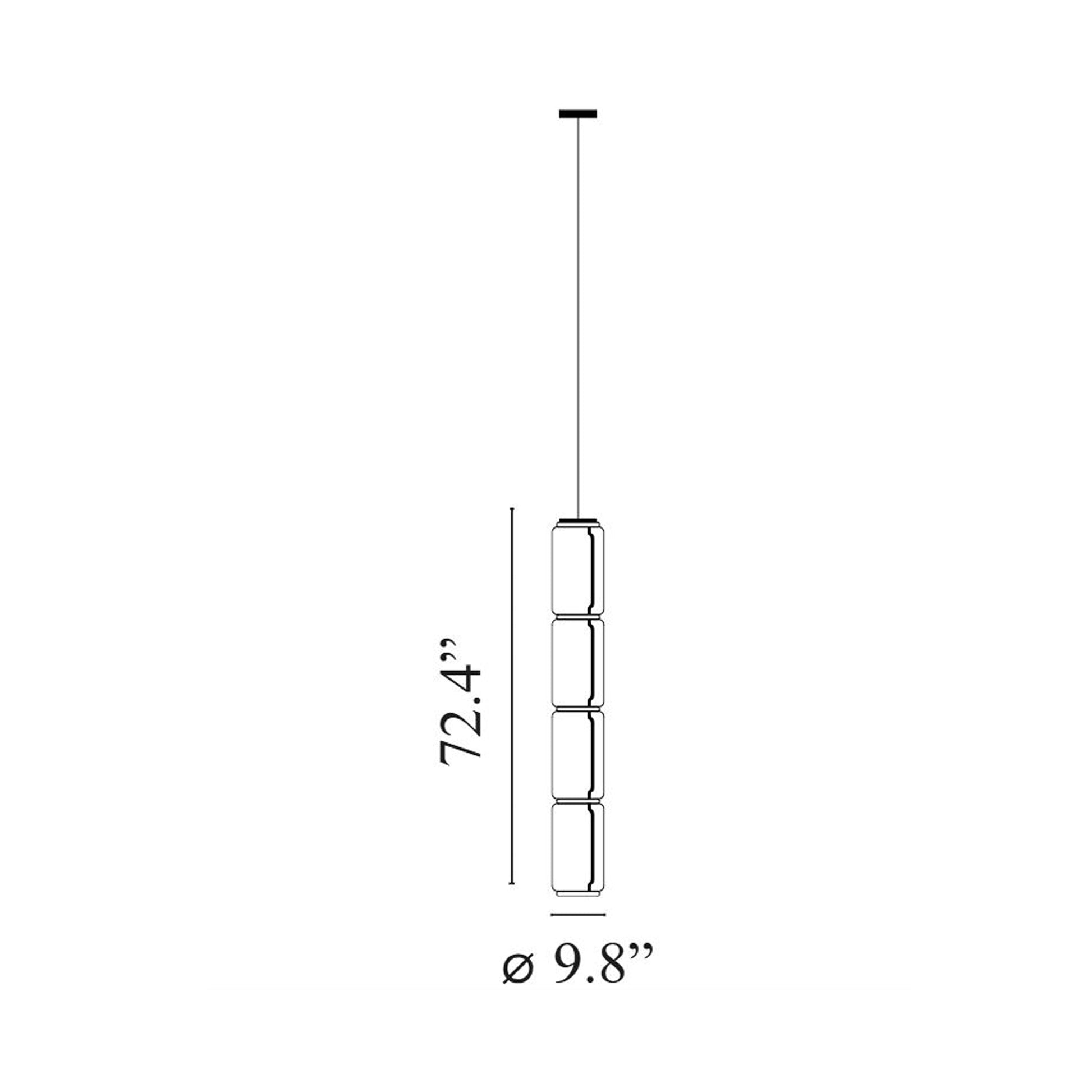 Noctambule Low Cylinder LED Pendant Light - line drawing.