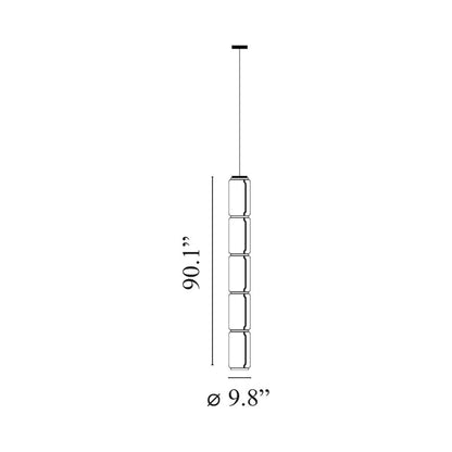 Noctambule Low Cylinder LED Pendant Light - line drawing.