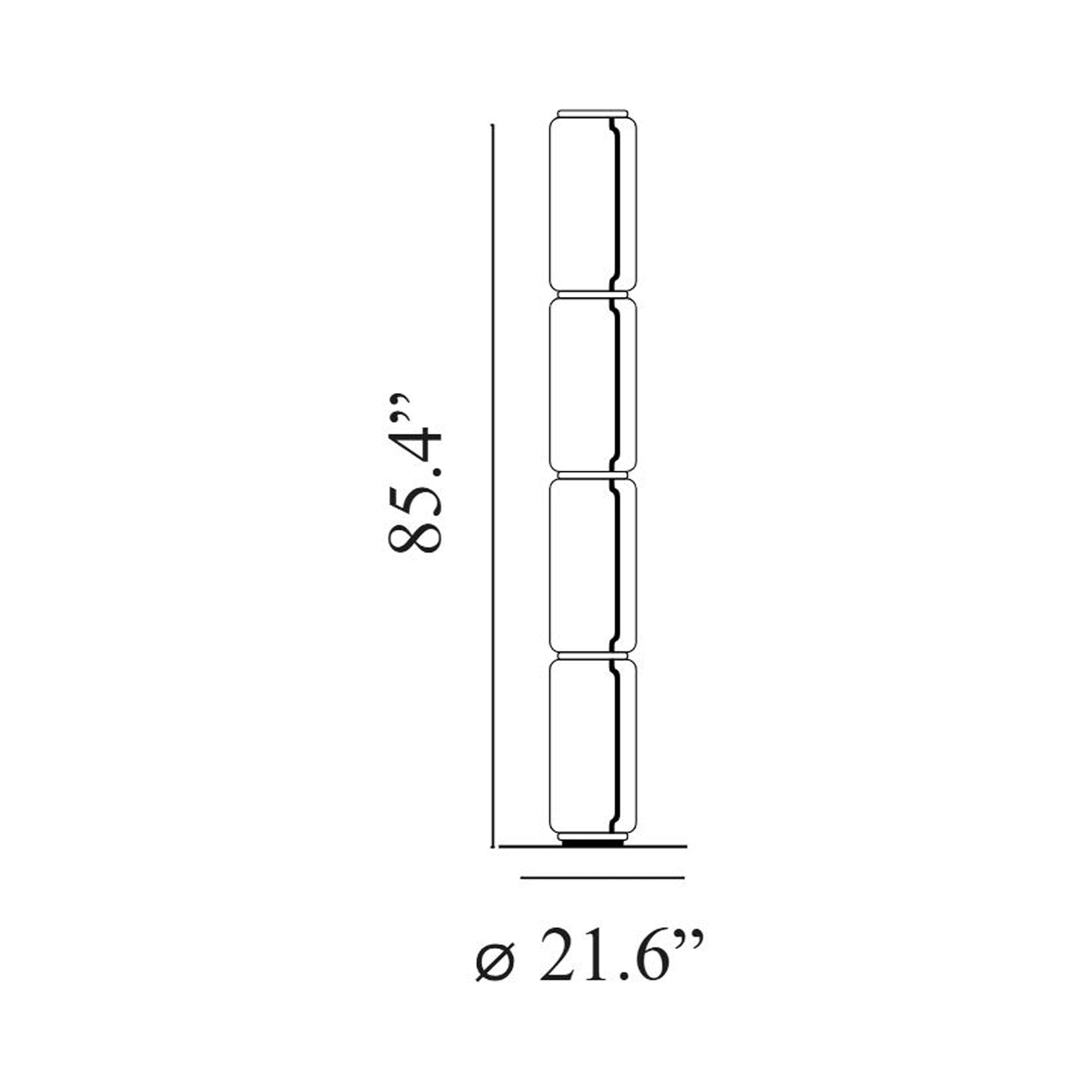 Noctambule Multi-High Cylinder LED Floor Lamp - line drawing.