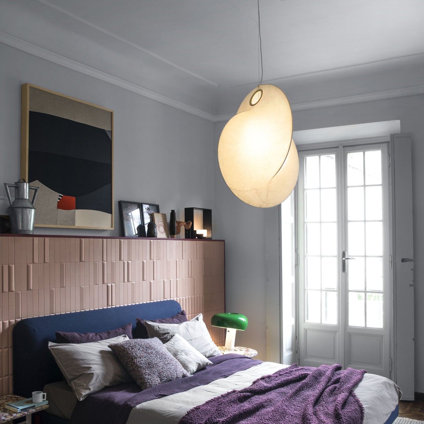 Overlap Pendant Light In bedroom.