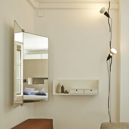 Parentesi Floor Lamp in bedroom.