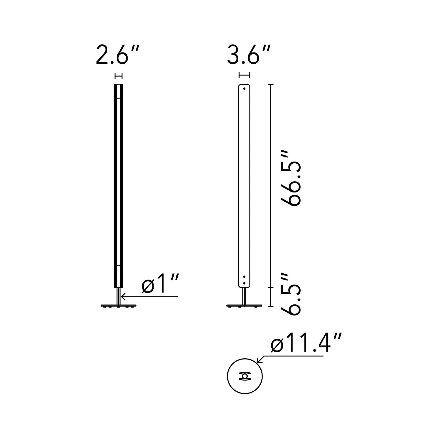 Seki-Han Floor Lamp - line drawing.