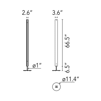 Seki-Han Floor Lamp - line drawing.