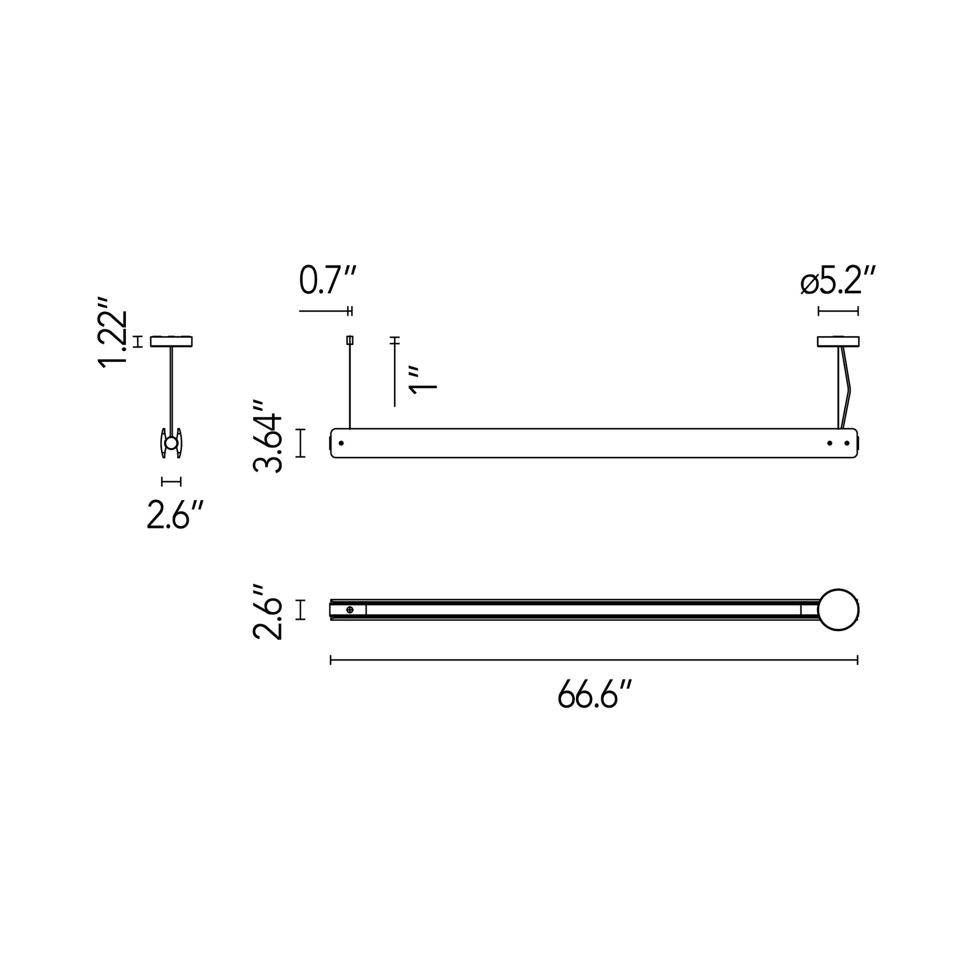 Seki-Han Pendant Light - line drawing.