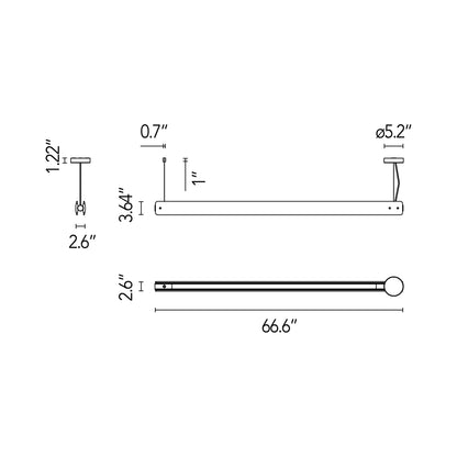 Seki-Han Pendant Light - line drawing.