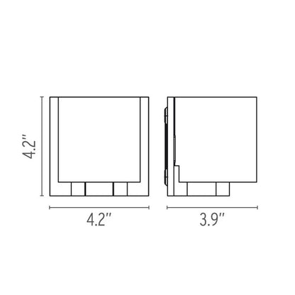 Tilee Wall Light - line drawing.