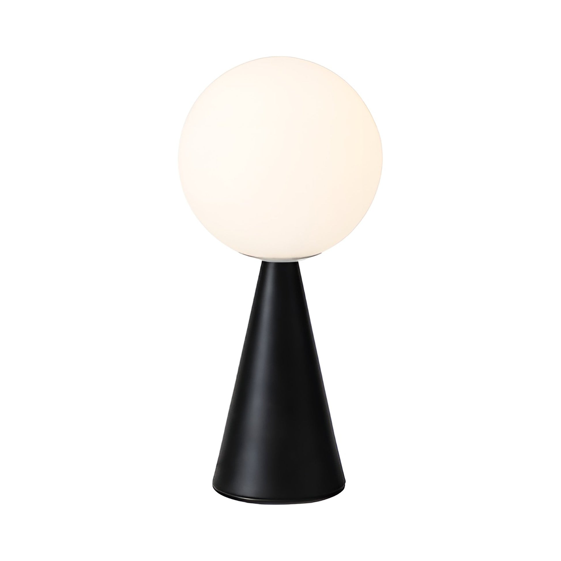 Bilia Mini LED Rechargeable Table Lamp in Black.