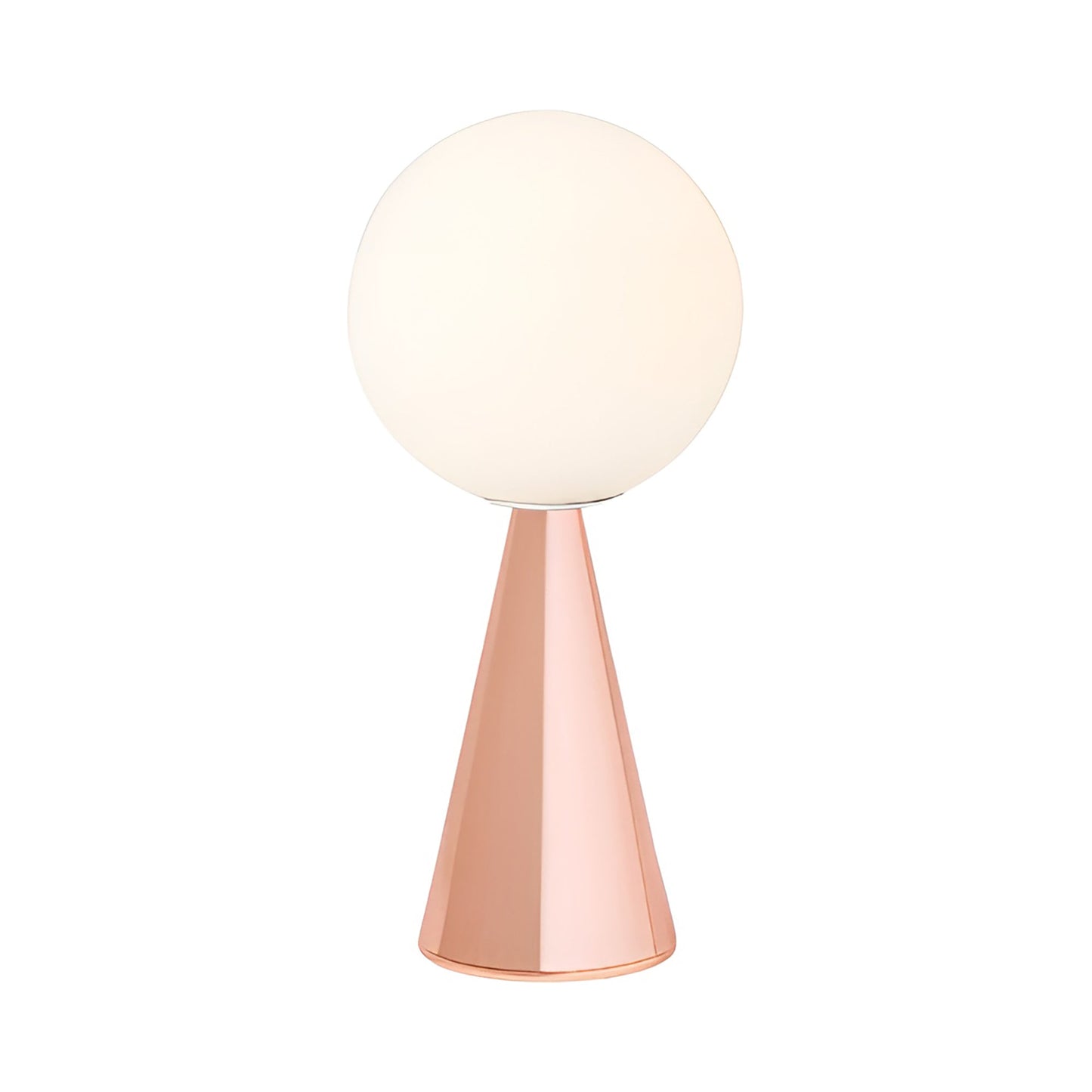 Bilia Mini LED Rechargeable Table Lamp in Polished Copper.