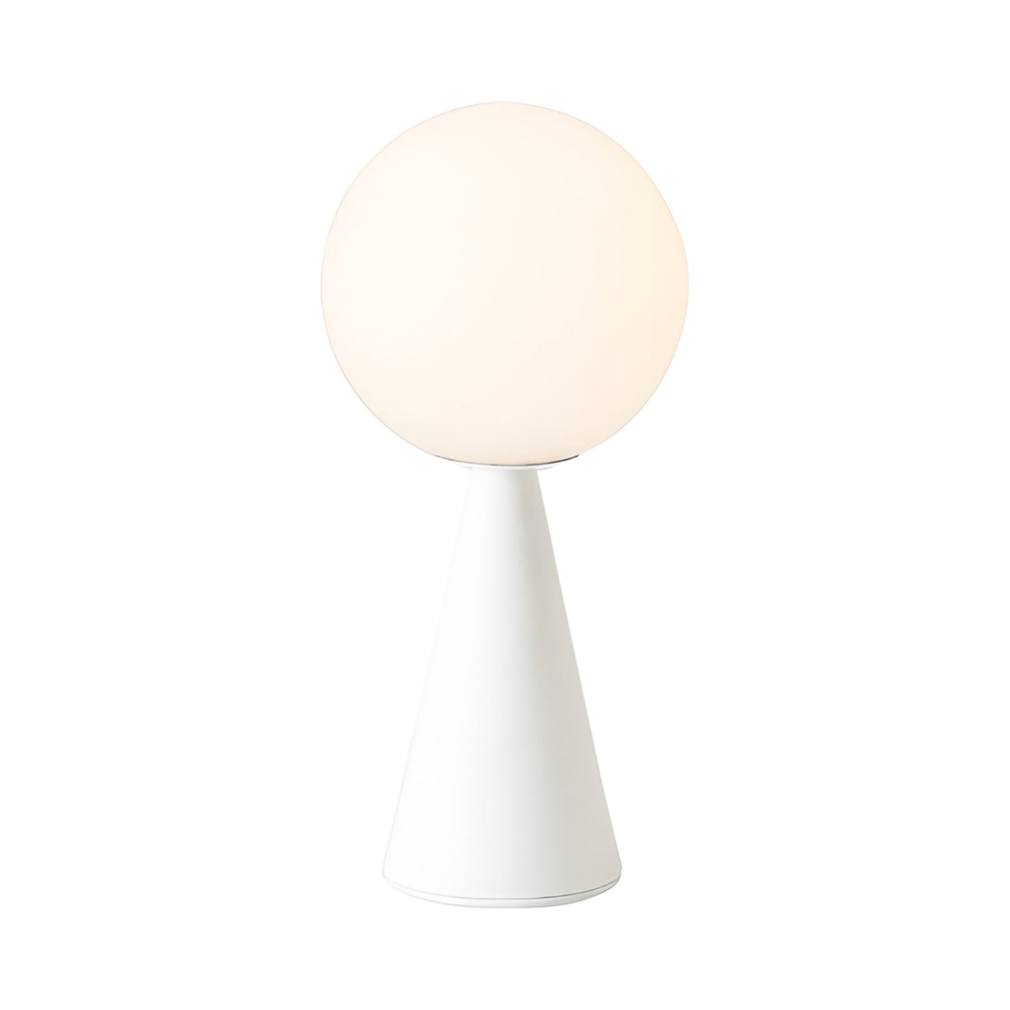 Bilia Mini LED Rechargeable Table Lamp in White.