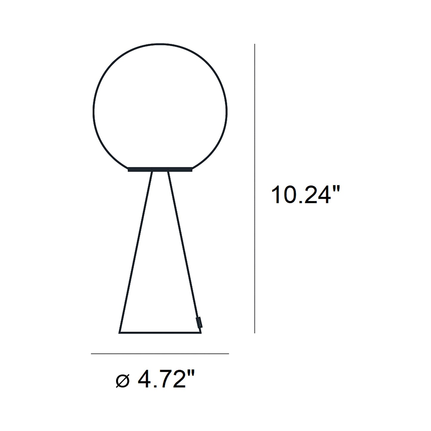 Bilia Mini LED Rechargeable Table Lamp - line drawing.