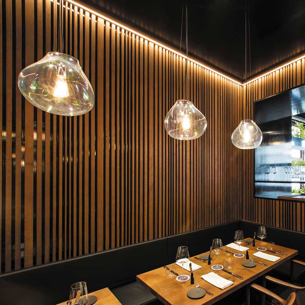 Bolla Pendant Light in restaurant.