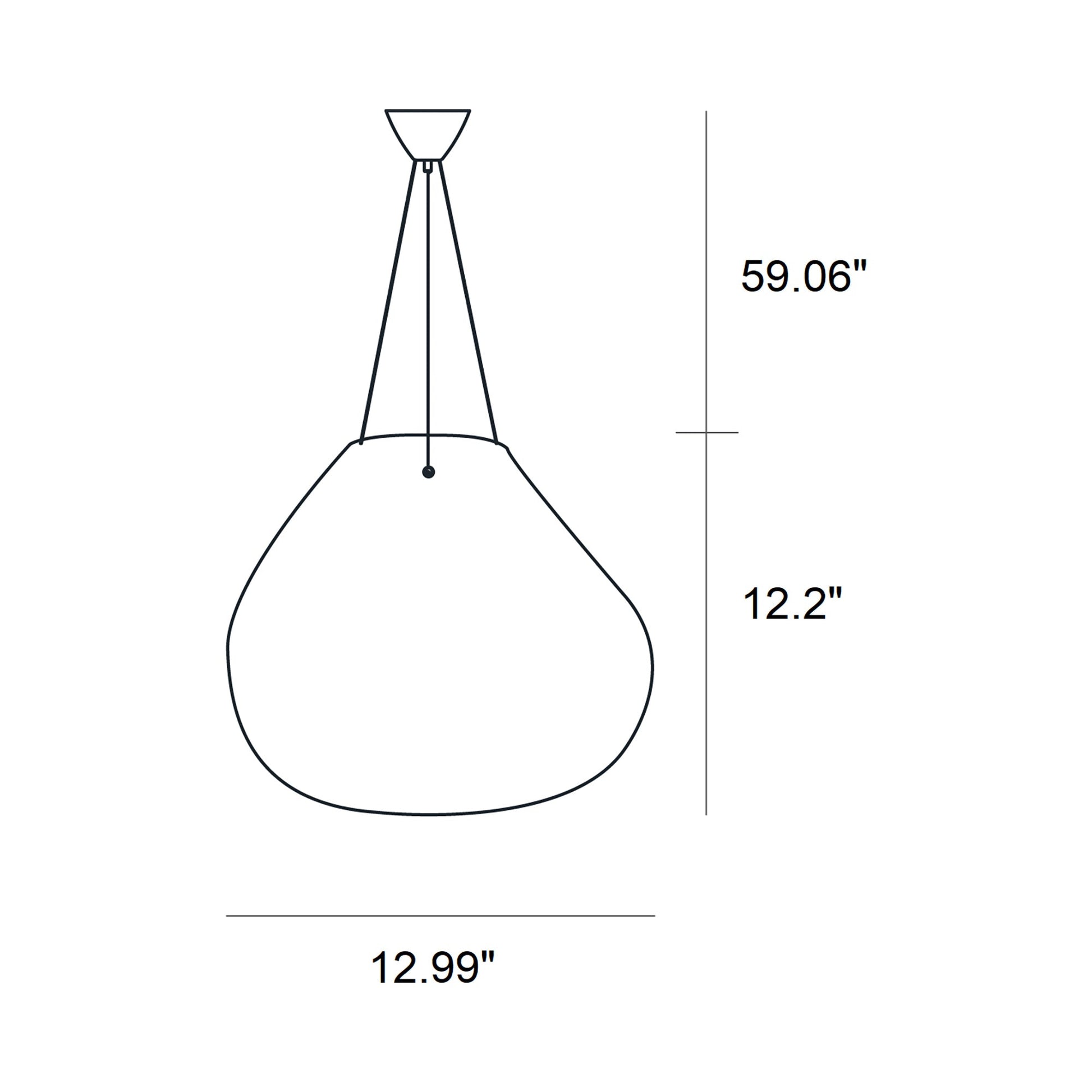 Bolla Pendant Light - line drawing.