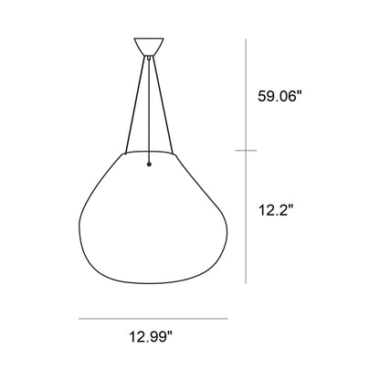 Bolla Pendant Light - line drawing.