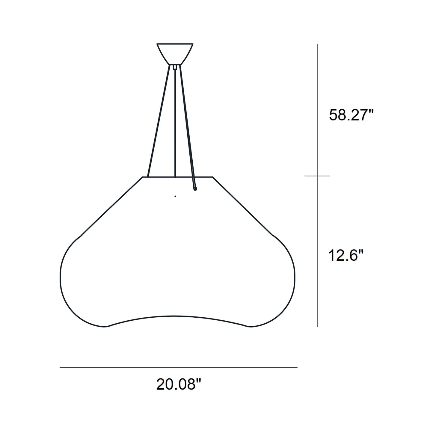 Bolla Pendant Light - line drawing.