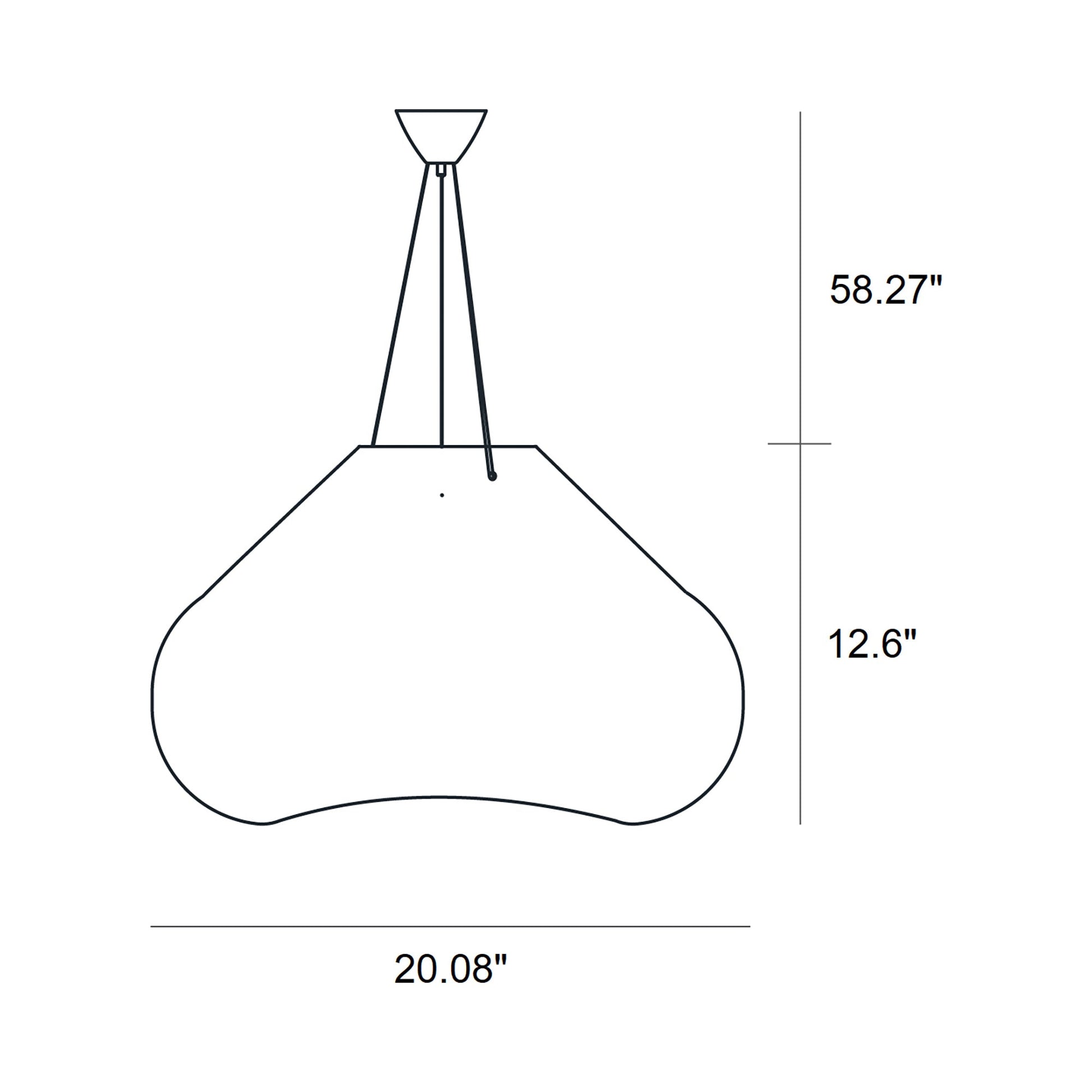 Bolla Pendant Light - line drawing.