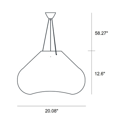 Bolla Pendant Light - line drawing.