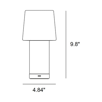 Cameo LED Rechargeable Table Lamp - line drawing.
