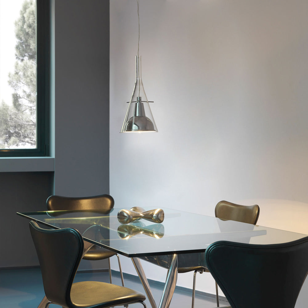 Flute Pendant Light in dining room.