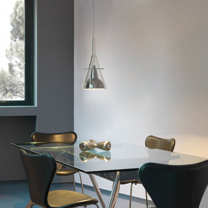 Flute Pendant Light in dining room.