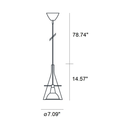 Flute Pendant Light - line drawing.
