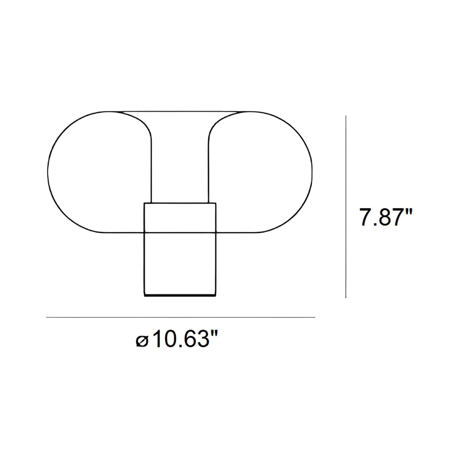 Fontanella Table Lamp - line drawing.